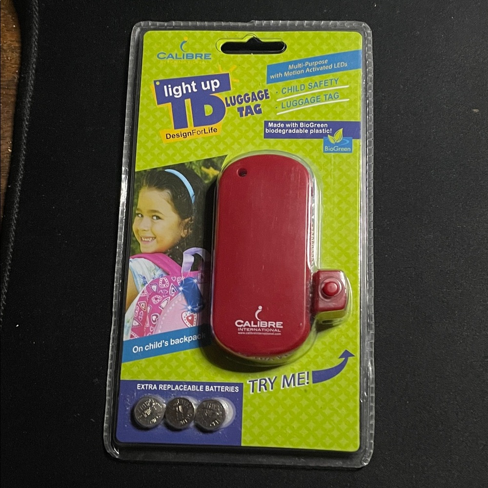 Calibre Red Light-Up ID Luggage Tag